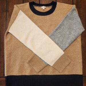 Women's Hem & Thread Colorblock Crewneck Sweater Medium